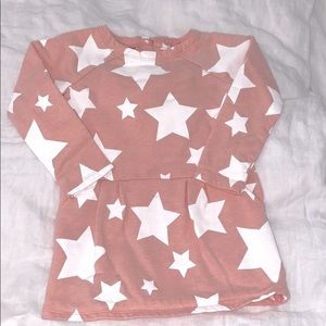 Pink Star Baby Sweatshirt Dress